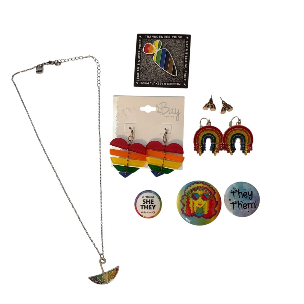 Eleven Piece Lot of Assorted LGBTQIA+ Pride Jewelry
